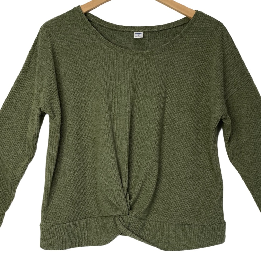 Olive Green Twist Front Sweater Old Navy M